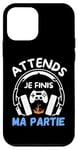 Coque pour iPhone 12 mini Attends je finis ma partie cadeau drôle joueurs jeux vidéos