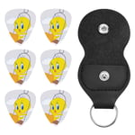 Tweety Bird Médiators et support de médiator de guitare, kit d'accessoires de guitare, médiators avec porte-clés en cuir pour guitare électrique, basse, ukulélé