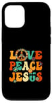 Coque pour iPhone 12/12 Pro Costume hippie sexy Love Peace Jesus Christian Fun années 60 et 70