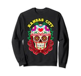 Kansas Day Sugar Skull Football Helmet Game Day Y'all Sweatshirt