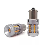 2 st LED-lampa P21W. BA15S 12-24V inget fel orange stark 100% CANBUS