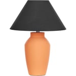 Beliani - Lampe à Poser Orange en Céramique Abat-Jour Conique en Lin Peint à la Main Rodeiro