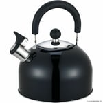 2.5L Whistling Kettle Camping Fishing Gas Electric Portable Kettle Black