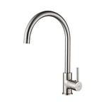 GRIFEMA G4001A, Robinet de Cuisine avec Bec Pivotant, Mitigeur de Cuisine Chaud et Froid, Mitigeur d'évier Haut, Nickel Brossé, Mat, Exclusivité Amazon