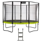 Trampoline de jardin 365 cm + filet de sécurité + échelle  PUNCHI Vert 360