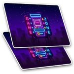 2 x Rectangle Stickers 7.5cm  - Game Zone Gaming Room Gamer  #45126