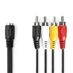 Nedis adapterkabel 5-pol DIN hona - 4 x RCA hane, 0.2 m