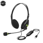 USB Casque d'écoute filaire 3.5mm, Microphone classique de bureau universel USB avec Microphone pour PC/ordinateur portable ""Nipseyteko