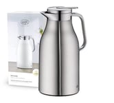 ALFI 1321205150 Thermos, Corps Poignée en Plastique Insert en Verre, Acier Inoxydable Mat, 1,5 l