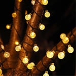 Solar String Lights Fairy Crystal Ball Lights Juldekor warm color 12 meters 100 lights