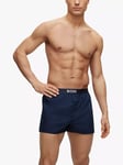 BOSS Cotton Boxers, Pack of 2, Dark Blue/Stripe