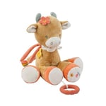 Nattou Peluche Musicale en Coton et Velours, avec Musique et Anneau de Dentition en Silicone, Mila la Vache, Env. 30 cm, Mila, Zoë et Lana, Beige