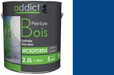 PEINTURE BOIS BLEU MARINE GLYCERO SATIN MICROPOREUX 2.5L PROTECTION DECORATION