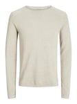 Jack & Jones Men's Jjehill Knit Crew Neck Noos Sweater, Off-White (Oatmeal Melange), XL