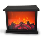 Cheminée LED,Cheminée décorative,Électrique,Fonctionne sur piles,Sans chauffage,Effet flamme/flamme réaliste,37x14 x21 cm,Avec fonction minuterie