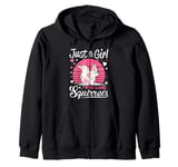 Floral Squirrel Vintage Just A Girl Who Loves Squirrels Zip Hoodie