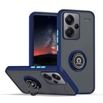 YUECXIN Coque pour Xiaomi Redmi Note 13 Pro+ Plus 5G avec Anneau Stand en Métal, Très Mince Translucide Mat Dur PC Dos Étui, Antichoc SoupleTPU Bumper Silicone Housse. Bleu Royal