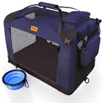 PETPROVED Dog Travel Crate Dog Carrier Pet Carriers for Dogs Medium Dog Car Crate Carrier Collapsible Dog Crate Foldable Crates for Cars Navy