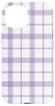 iPhone 15 Purple White Checkered Plaid Flannel Gingham Pattern Checker Case