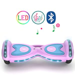 QINGMM Hoverboard,Self Balancing Car with LED Flash Lights Wheels And Bluetooth Speaker,Smartphone Control Electric Scooters,for Kids Adult,Pink