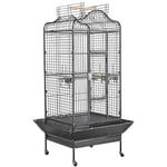 Yaheetech Cage Oiseaux Grande Voliere Oiseaux Interieur 81 x 77 x 160 cm Cage Perroquet avec roulettes Toit ouvrable