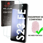 2 Pack TECHGEAR Finger ID TEMPERED GLASS Screen Protectors For Samsung S23 FE 5G