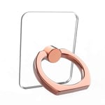 Support de bague transparent pour téléphone portable,support de rotation résistant à 360 °,poignée transparente,compatible avec iMorning ou étui de téléphone - Type Rose Gold2