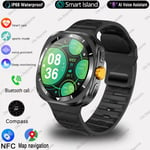 Korean Kieli Samsung Galaxy Watch 7 Ultra Gps Compass Nfc Smart Watch Outdoor Sport Amoled Bt Call Galaxy7 Miesten Älykellolle_Black