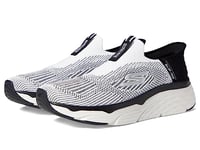 Skechers Men's Max Cushioning Slip-ins-Athletic Slip-on Running Walking Shoes with Memory Foam Sneaker, Black White, 12 UK