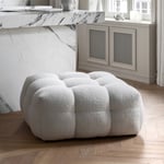 Sleepo - Billie Sittpuff L Creme Teddy - Vit - Fotpallar