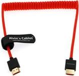 Alvin`S Cables 8K 2.1 Full Hdmi Câble Spiralé Tressé Pour Atomos Ninja-V 4K-60P Enregistrement De Z-Cam Pour Canon-C70, Pour Sony A7S3,A9,A74 (18 À 28"")[YIN143406]