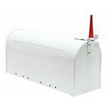 Boite aux lettres style américain design boite postale sur pied us mailbox blanc