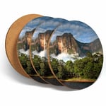 4 Set - Salto Angel Falls Venezuela Coasters - Kitchen Drinks Coaster Gift #3635