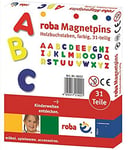 roba Lettres Magnétiques pour Enfants - 31 Pièces - Alphabet ABC Aimantés en Bois - Jouet Éducatif - Multicolore
