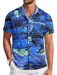 TARAINYA Funky Chemise Hawaienne Homme à Manches Courtes ete Aloha Palmier Flamingos Floral Feuille de Palmier