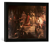 Kunst für Alle 'Image encadrée de frederich Août Kaul Bach La Kaiser couronnement de Charlemagne Impression d'art dans Le Cadre de Haute qualité Photos Fait Main 800, 40 x 30 cm, Noir Mat