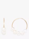 Leah Alexandra Mini Cannes Pearl Hoop Earrings, Gold