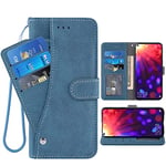 ELISORLI Compatible with Huawei Honor View 20/V20 Wallet Case Wrist Strap Lanyard Leather Flip Card Holder Stand Cell Accessories Folio Purse Credit Phone Cover for Hawaii View20 Women Men Blue