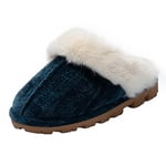 JOMIX Chaussons Femme Pantoufles Femme Hiver Chaussons Maison Mémoire Mousse Confort Chaud pour Maison (Bleu, 38_39)