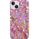 Apple iPhone 14 Transparent Mobilskal Glitter