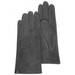 Gants Isotoner  Gants femme cuir velours doublés soie Gris 68268