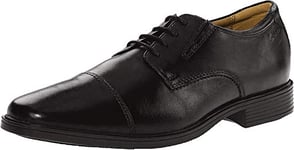 Clarks Herren Tilden Cap Schuhe, Black Schwarz Black Leather, 42 EU