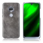 Motorola Moto G7 litsi pintainen nahkainen suojakotelo - Harmaa Hopea/Harmaa