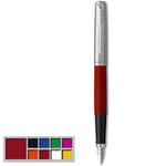 Parker Jotter Originals Fountain Pen | Classic Red Finish | Medium Nib | Handwriting Pens & Stationery Supplies | Blue & Black Ink