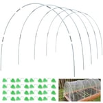 MAXPACE Lot de 25 cerceaux de Serre, piquets de Support pour Plantes, Tunnel de Culture antirouille jusqu'à 2,1 m de Long, Cadre de Support en Fibre de Verre pour Tissu de Jardin, Vert