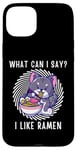 Coque pour iPhone 15 Plus Mignon chat kawaii chaton What Can i Say I Like Ramen Nouilles