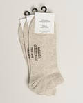 Amanda Christensen 3-Pack True Cotton Sneaker Socks Sand Melange