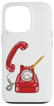 Coque pour iPhone 13 Pro Cadran rotatif vintage - Téléphone filaire - Couleur graphique rétro