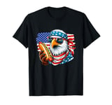 Funny Hotdog American Flag 4th Of July Patriotic Bald-Eagle T-Shirt