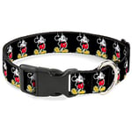 Buckle Down Classique Mickey Mouse Pose Plastique Noir Clip Collier